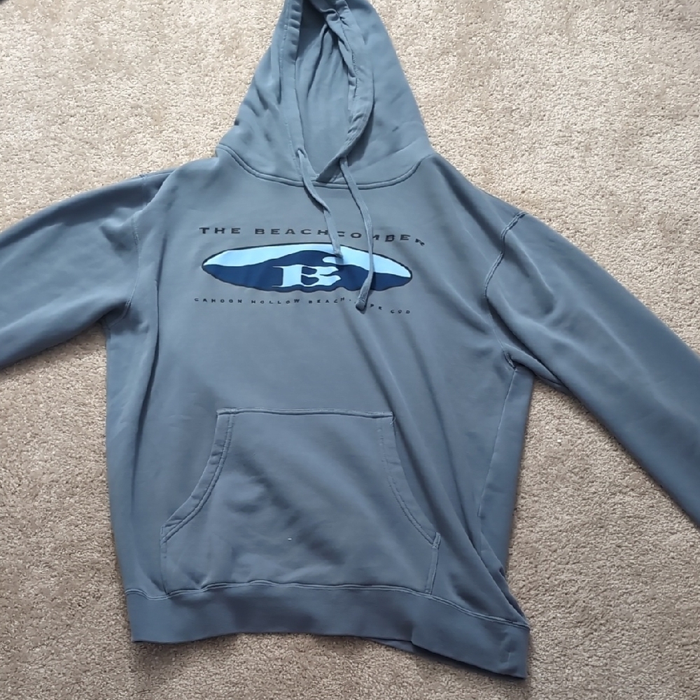 Gray Hoodie with Blue Logo